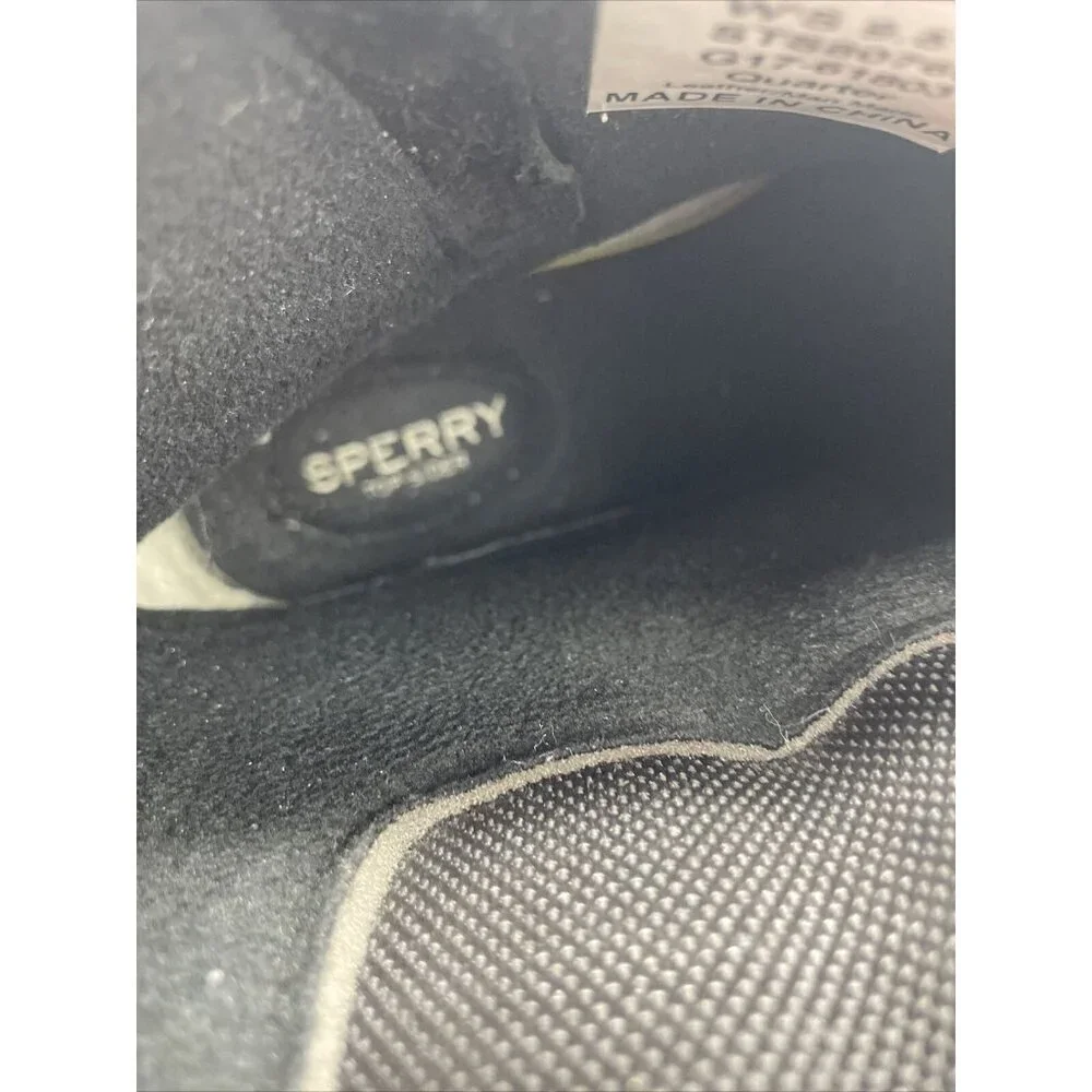Sperry Top Sider Womens‎ Black Duck Boots Saltwater Leather  Size 9.5